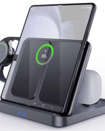 3 In 1 Wireless Charger For Samsung Galaxy Z Fold Mobile Phone Earphones & Smart Watches